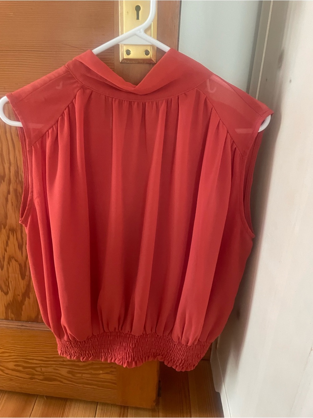 Veronica M Coral /orange Sleeveless Blouse